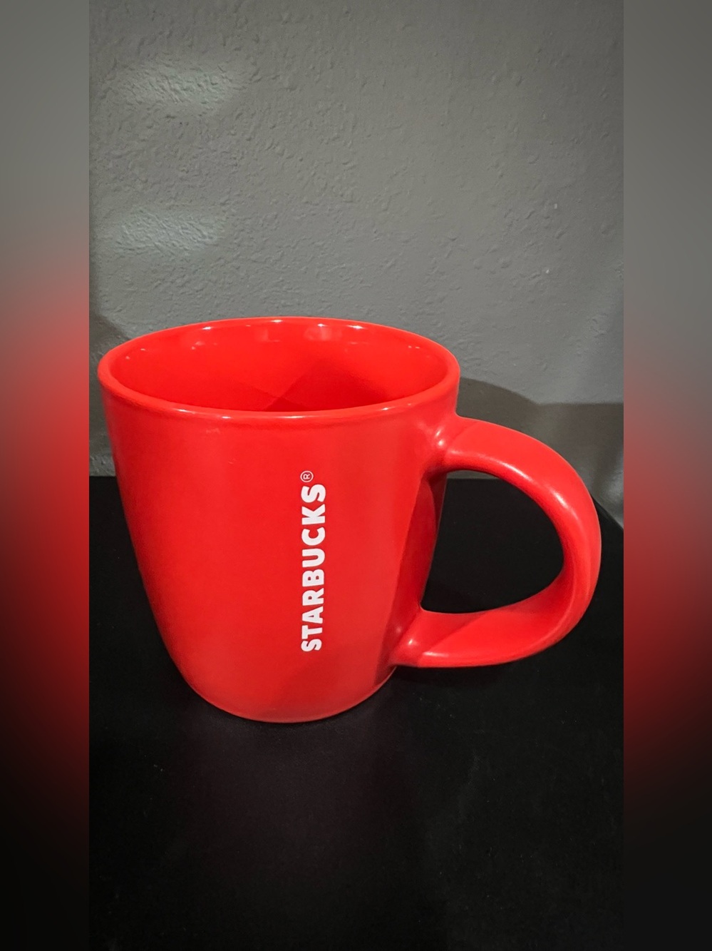 Starbucks Bright Red Ceramic Coffee Mug with Vertical Logo